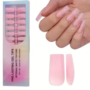 150pcs Soft Gel Nail Stickers, Square Extension, Series, 15 Sizes, DIY Nail Art, Natural Shine, Salon Quality, Women's Care Essential