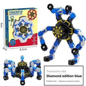 Transformable Luminous Mechanical Fidget Spinner Finger Rotating Stress Relief Educational Toy for Kids Adults
