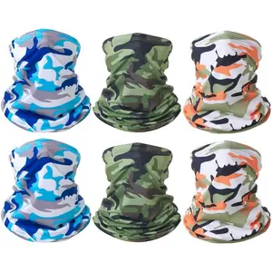 6 Pieces Summer Face Cover Scarf Mens Neck Gaiter For Men Women UV Protection Face Breathable Sun Protection Cycling Running