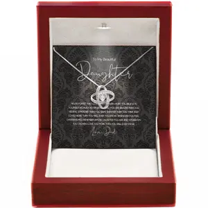To My Daughter Necklace - Father Daughter Jewelry Gift with Heartfelt Message Card, Ideal for Birthdays, Graduations, or Christmas Gifts