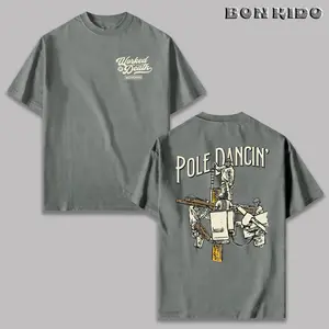 Pole Dancin’ Lineman Graphic T-Shirt – Utility Worker Climbing Pole Tee, Funny Electrician Work Shirt, Unisex Blue Collar Streetwear