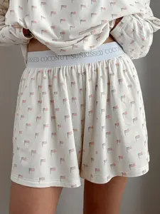 White American Flag Pajama Pattern Shorts