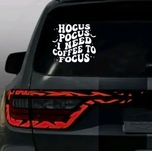 Hocus Pocus i need coffee to focus 10" Vinyl window decal
