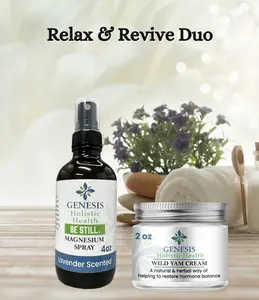 Relax & Revive Duo - Be Still Lavender Magnesium Spray and 2oz Genesis Wild Yam Cream Energizing Soothing