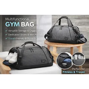 Multifunctional Gym Bag with Separate Shoe Compartment & Wet Dry Pockets Perfect for Fitness Travel & Daily Use