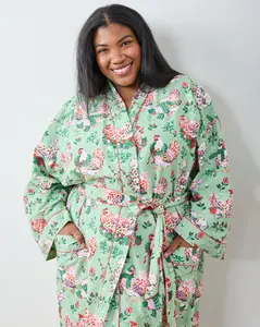 Holiday Hens - Lounge Robe - Sage