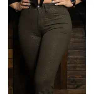 Rock & Roll: Ladies Glitter Extra Stretch Modest Bootcut Jeans