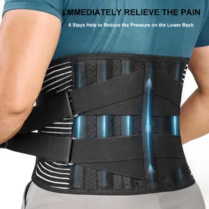 Back Braces for Lower Back Waist Belt with 6Stays Breathable Lumar Belt for Men WomenWork Waist Girdle Support Healthcare Lumbar Support Belt-Back Brace,Immediate Relief from Back Pain