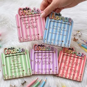 Custom Teacher Notepad Holder, Personalized Sticky Note Holder Gift for Teacher Desk, End of School Gift