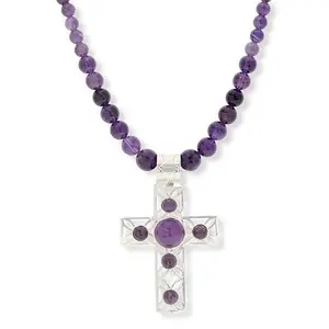 Mine Finds by Jay King Sterling Silver Amethyst Pendant and Bead Necklace