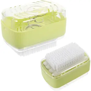 Rolling Soap Box for Laundry,Hands Free Foaming, Multifunctional Soap Box Scrubber & Storage Dispenser,Portable Bar Dispenser Brush for Laundry, Home & Travel KeepsSoap Dry & Hygienic (Green)