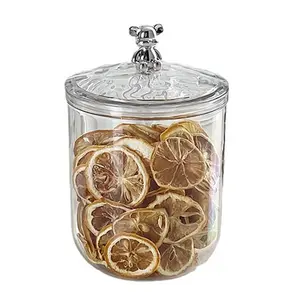 Explorinox Clear Airtight Sealed Jar with Bear Handle 900/1400ML Food-Grade Plastic Large Capacity Multi-functional Storage Box for Dry Goods Nuts Grain Cereal Seasoning Tea Leaf - Tin, Bottles