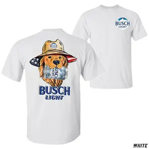 Busch Light T-Shirt – Busch Light – Dog with Beer Can and Hat Graphic, Perfect Gift for Beer Lovers and Dog Owners, Men's Cotton Tee
