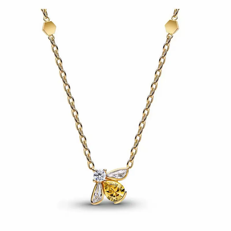 Silver Plated Bee Jewelry Set | Necklace, Stud Earrings & Ring | Crystal Fashion Jewelry Gift for Women