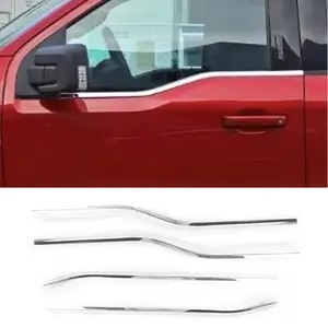 For Ford F-150 F150 2021-2025 Polished Stainless Steel Window Sill Trims Car Accessories Protector Chrome Guards Plates Auto 4Pcs Quality Car Sticker