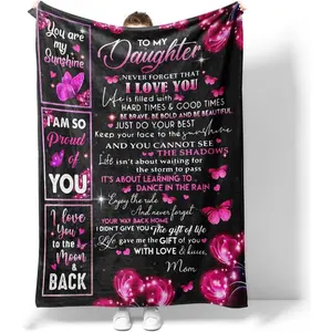Daughter Gifts from Mom Gifts for Daughter from Mom to My Daughter Blanket Birthday Blanket for Girls Daughter Graduation Blanket Daughter Gifts 60" x50