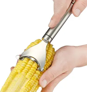 Stainless Steel Corn Peeler and Thresher Tool – Quickly Strip Corn Kernels from Cobs, Essential Kitchen Gadget for Effortless Corn Preparation