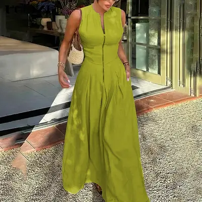 chinese dress ladies Harlow Maxi Dress in Natural Plaid main image 1