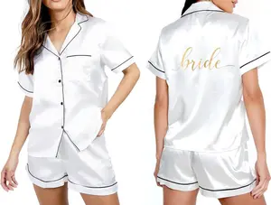 Bride Pajamas Set + Eye Mask | Bridesmaid Proposal Gifts, Bridesmaid Pajamas PJ Set, Wedding Bride Robe