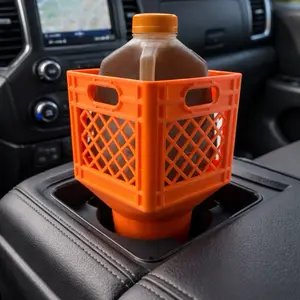 Quart Tea Car Cup Holder Mini Jug Size 3D Printed Crate | Mini Storage Car Compartment | Mini Trash Can Buddy