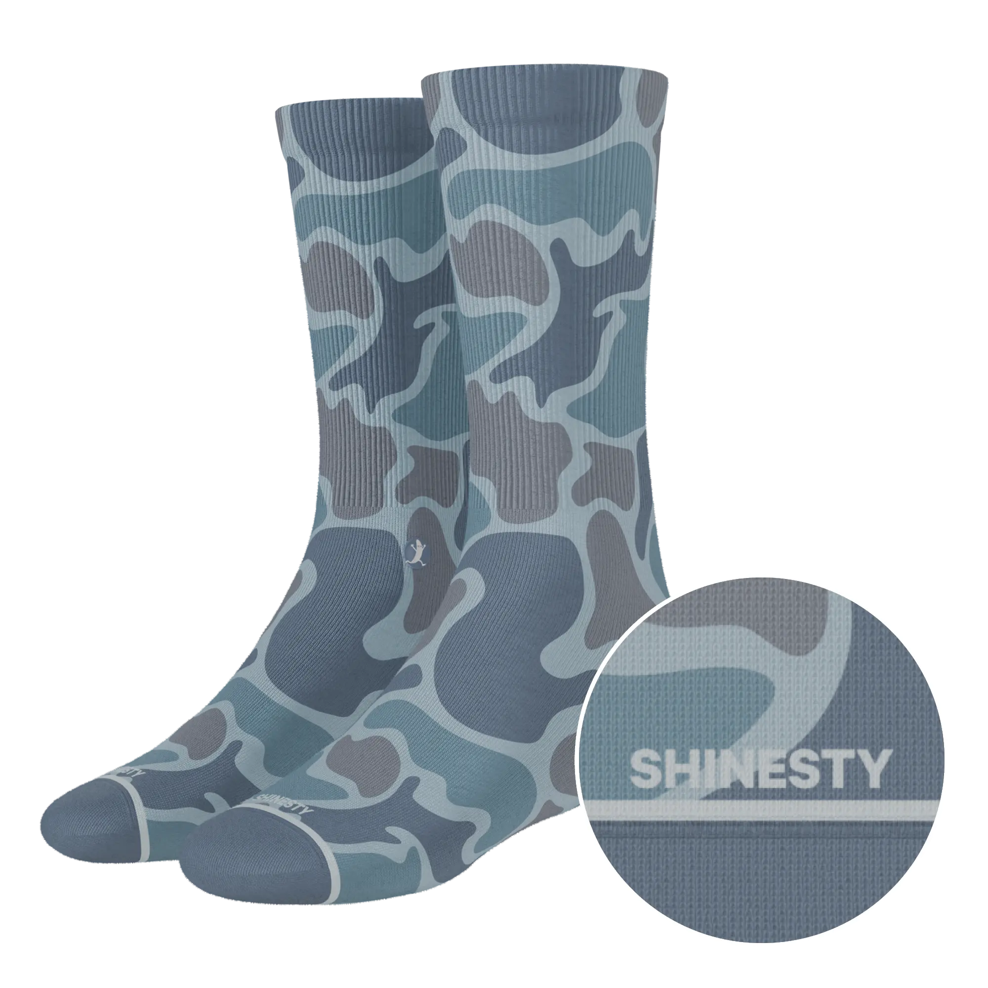 The Trail Runner | Shinesty Tonal Grey Camoflauge Heel Hammock™ Crew Socks