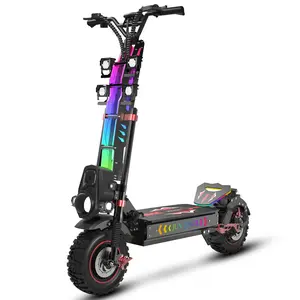 [Jun Ling] Off-Road Electric Scooter - High-performance 10000W dual motors, top speed 55 mph, 13-inch off-road tires, 75-mile range, 60V 40Ah battery, four-piston brakes - UL2272 certified.