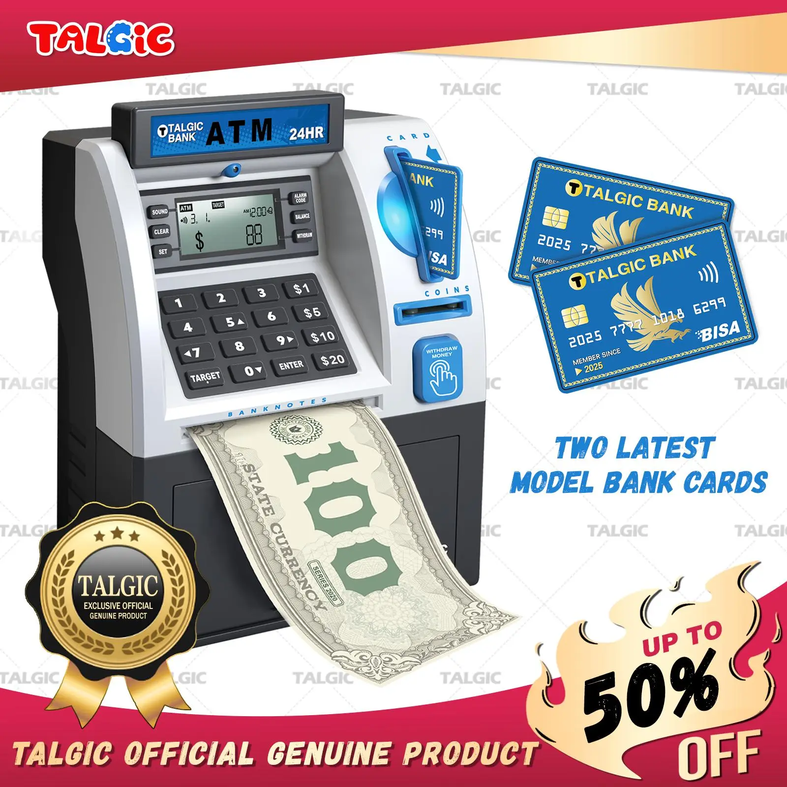 [Live Only]Talgic Piggy Bank for kid, rolling money saving box back to school sale, best gift for boys and girls
