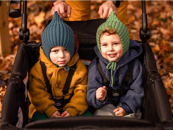 HARPPA Foldable 4 Seater Stroller Wagon, Mosquito Net & Canopy UPF50+, Stroller for Baby Toddler with Storage Bag, All-Terrain Wheels, Adjustable Handle & Cup Holder, Snack Tray