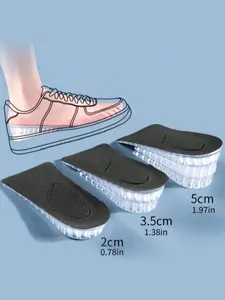 2-Pack Silicone Heel Protectors, Honeycomb Soft Heel Pads, Shock Absorbing Invisible Insole Lifters, Unisex Sports Ankle Pads, Breathable Heightening Insoles