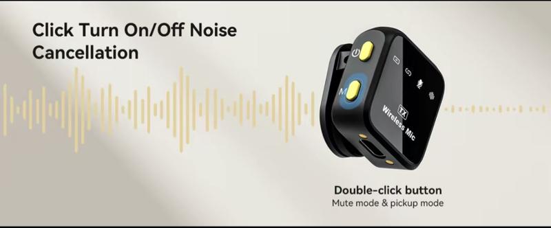 KUKIHO Spring Glow Up Wireless Lavalier Microphone for iPhone iPad Android with Charging Case 360° Omnidirectional Sound Pickup 80 Hours Battery Life