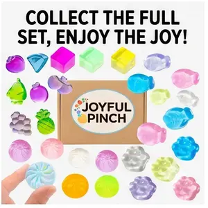 [Premium Quality] 25Pcs Squishy Toys Mystery Box Mini Squeeze Blind Boxes | Surprise Sensory Fidgets Simulated Fruits Fish Steamed Buns Ice Cubes | Calming Stress Relief Toy Assortment | Kids Birthday Party Favors Christmas Halloween Gift Set