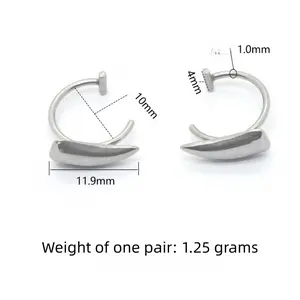 Brand new stainless steel tooth-shaped lip accessory for pranks, no drilling required, glossy finish, crescent moon lip clip, niche yet stylish—a party essential gift