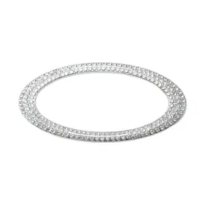 Rhinestone Car Interior Decal, Car Steering Wheel Sticker, Car Interior Decoration Accessories for Women, Bling Car Logo Sticker for Automotive Interior