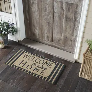 Welcome To Our Home Grey Stripes Door Mats