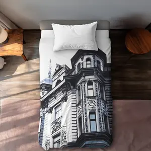 360 stand Decorative Duvet Cover Bedding Set - Twin Extra Long, Historic Apartment & Office Use, Includes Bedroom Bedding & Bed Comforter Set, Black, Bed Set