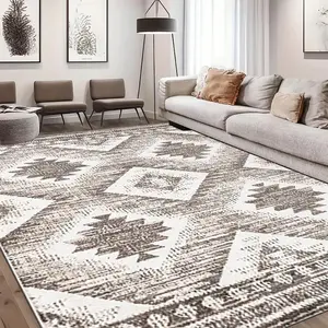 Boho Geometric Pattern Rug, 1 Count Non-slip Washable Floor Mat, Decorative Area Rug for Home Living Room Bedroom Kitchen, Boho Rugs