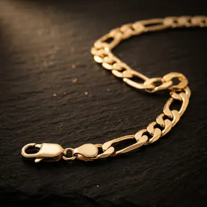 Oro Laminado Gold Filled 9mm Figaro Chain 26"