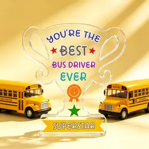 Gift For The Best Bus Driver Ever Award Trophy Keepsake Plaque Ornament Present | Birthday Present Keepsake Gift Acrylic Trinket
