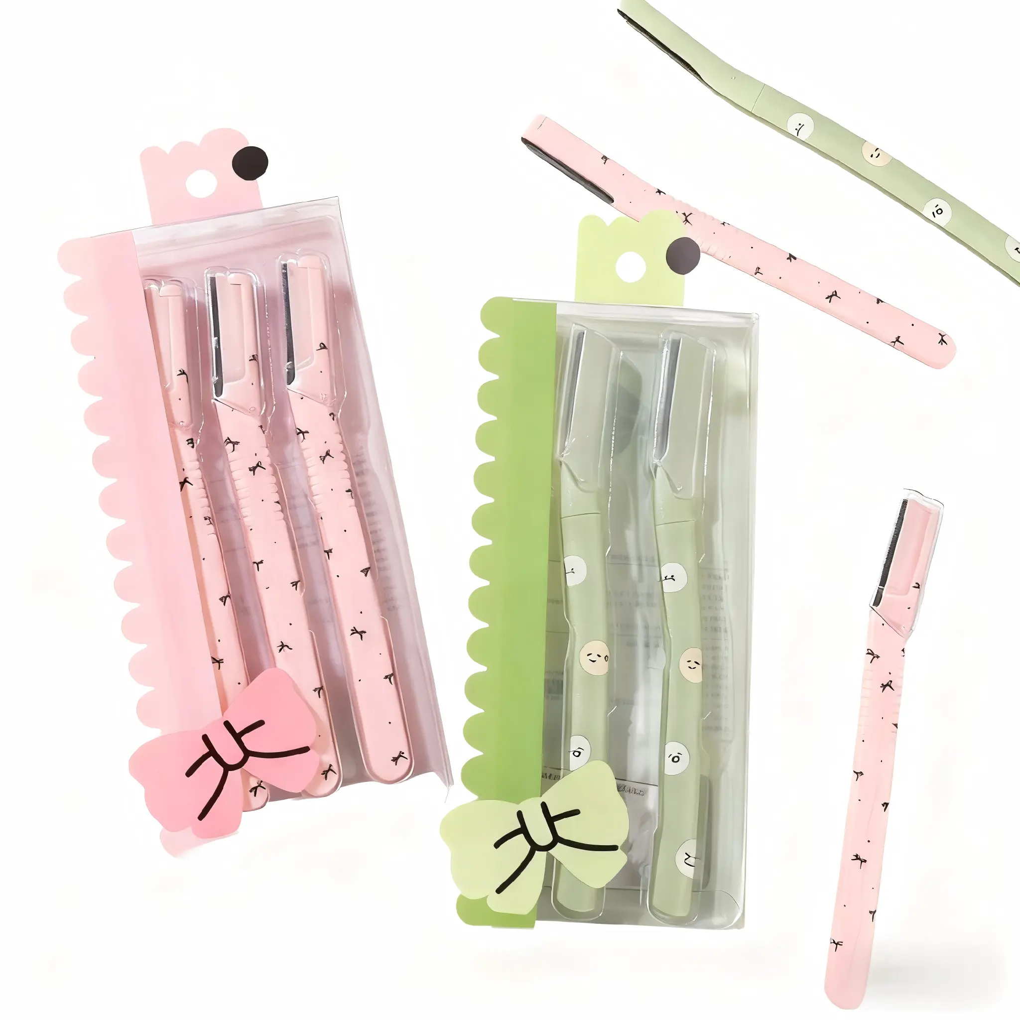 Rumilife Eyebrow Razor Set, Eyebrow Shaping Tool with Safety Cover, Eyebrow Trimmers, Facial Hair Removal Tool for Women & Men, Cosmetic Eyebrow Tools