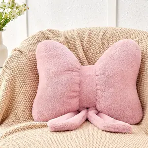 Dusty  Bow Pillow,12'' Bow Decorative Pillows with Faux  ,Soft Bow Throw Pillows Aesthetic Bow Shaped Pillow for Bed Sofa Couch  Decor