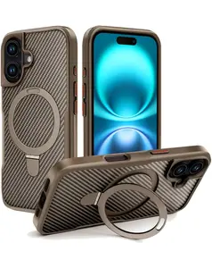 iPhone 17 Carbon Fiber Magnetic Kickstand Case