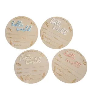 Wooden Birth Announcement Sign, Wooden Letter Sign, Welcome to the World Photo Prop, Milestone Card Baptism Gift, Newborn Keepsake, Baby Shower Decoration