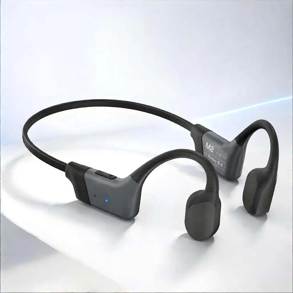 Bone Conduction Wireless Neckband Headphones, BT 5.4 Open Ear Sports Earbuds, IPX Waterproof, 360° Flexible Neckband, Lightweight Comfortable Fit, Long Battery Life for Running, Workout, Calls, Music, Android & iOS campingessentials hifi stereo new