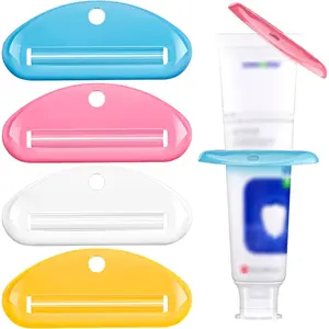 4PCS Toothpaste , Colorful Plastic Toothpaste   Toothpaste Dispenser HangingTube  Tool, Toothpaste Clip for Bathroom, Suitable for Toothpaste, Cream, Cosmetics
