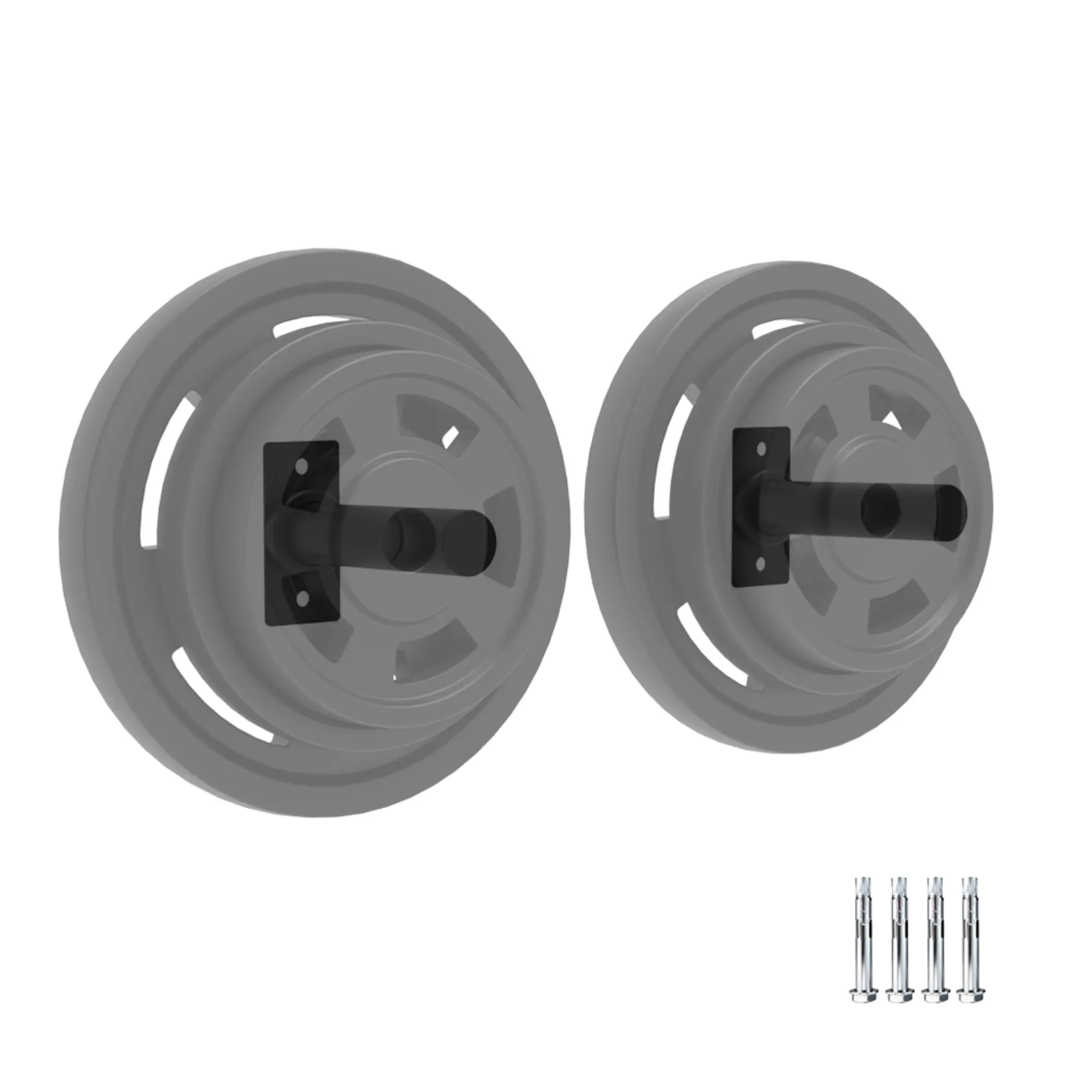 🏋️ Get your plates off the floor! 6-pack 2-inch wall mounted steel weight holders – 300 lbs each.