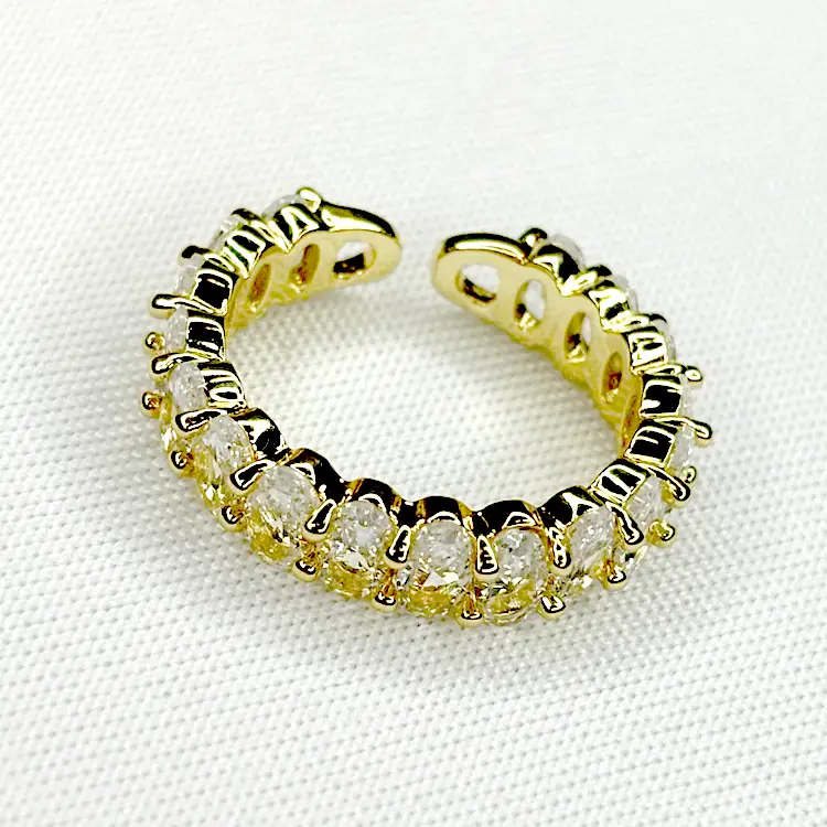 Oval Zirconia Adjustable Tennis Ring
