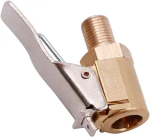 Car Tire Air Chuck Inflator Connector Dual Clip-on Adapter, 2 Pack Brass 8mm Tyre Wheel Inflatable Tool