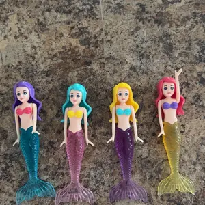 4 Counts Colorful Mermaid Dive Bath Toys, Fun Pool Swimming Games for Boys Girls Teens Adults, Perfect for Pool Parties