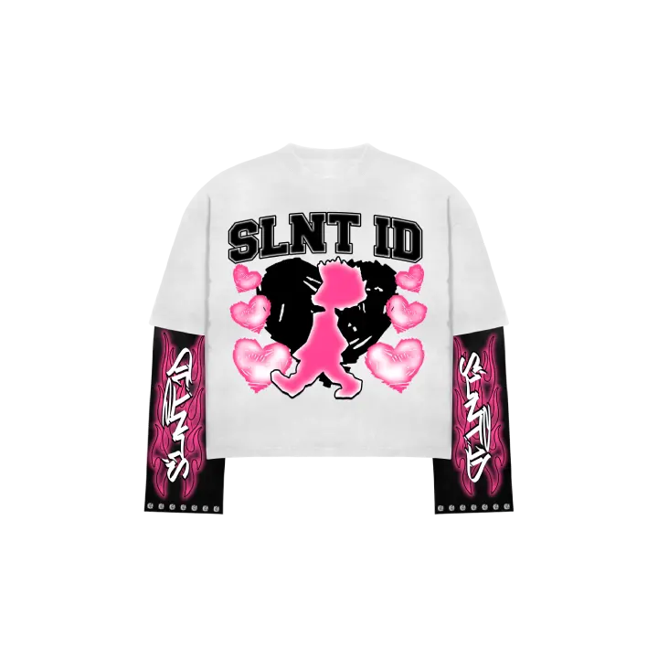 "ON MY OWN" DOUBLE LAYERED TEE ( PINK - BLACK )