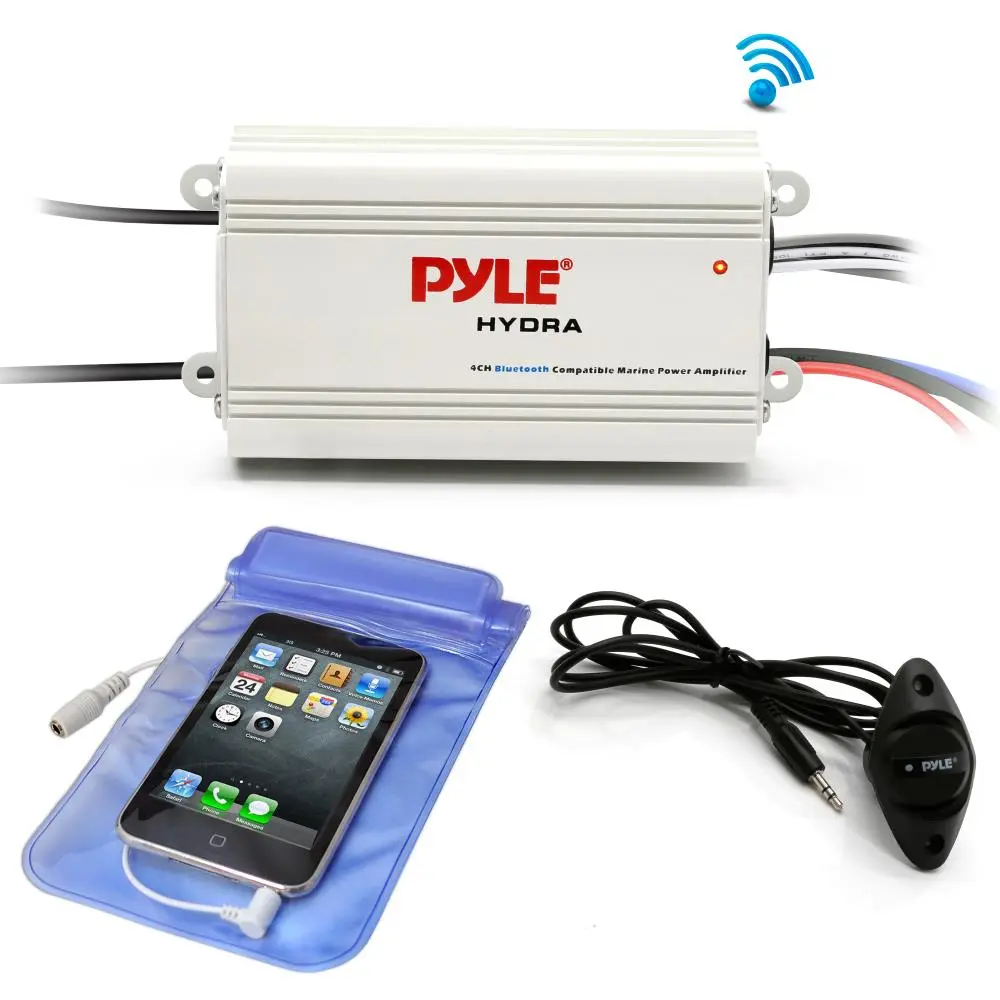 Waterproof Bluetooth Car Marine Amplifier - 200W Car Subwoofer Amplifier for Boat, Smartphone, Tablet, iPad, Stereo Audio Kit
